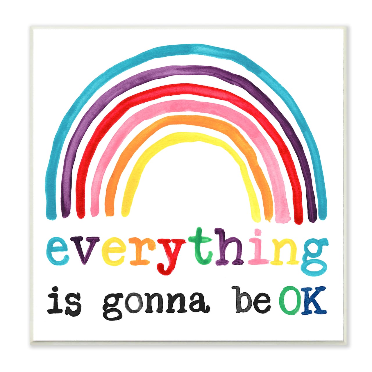 Stupell Industries Everything is OK Rainbow Wall Plaque
